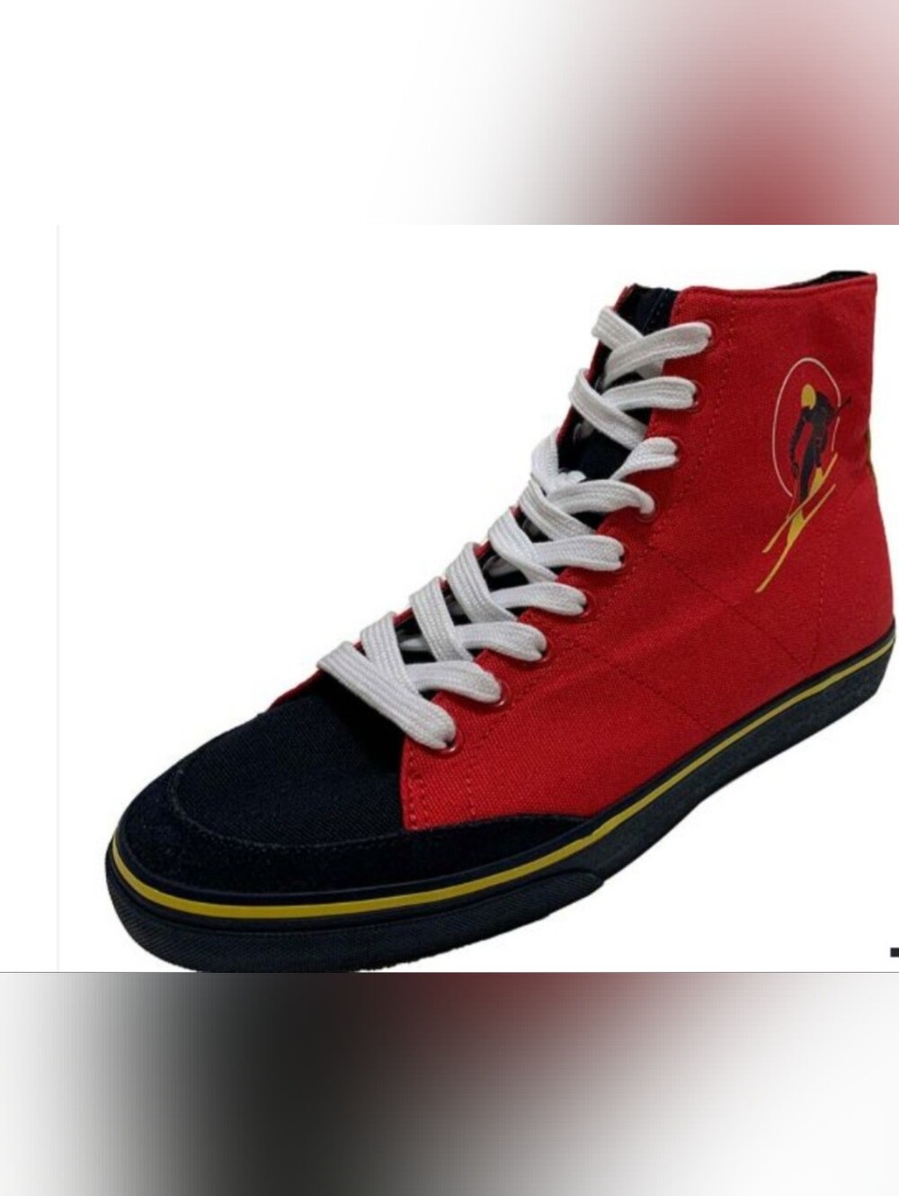 Polo Ralph Lauren Mens Solomon Ski-Patch Red Canvas Sneakers 11.5 D